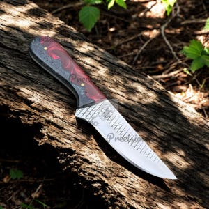 Handgefertigt aus Rasp Steel Cowboymesser: Resin-Griff, Lederscheide