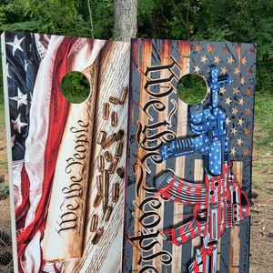 We The People-Custom Cornhole boards