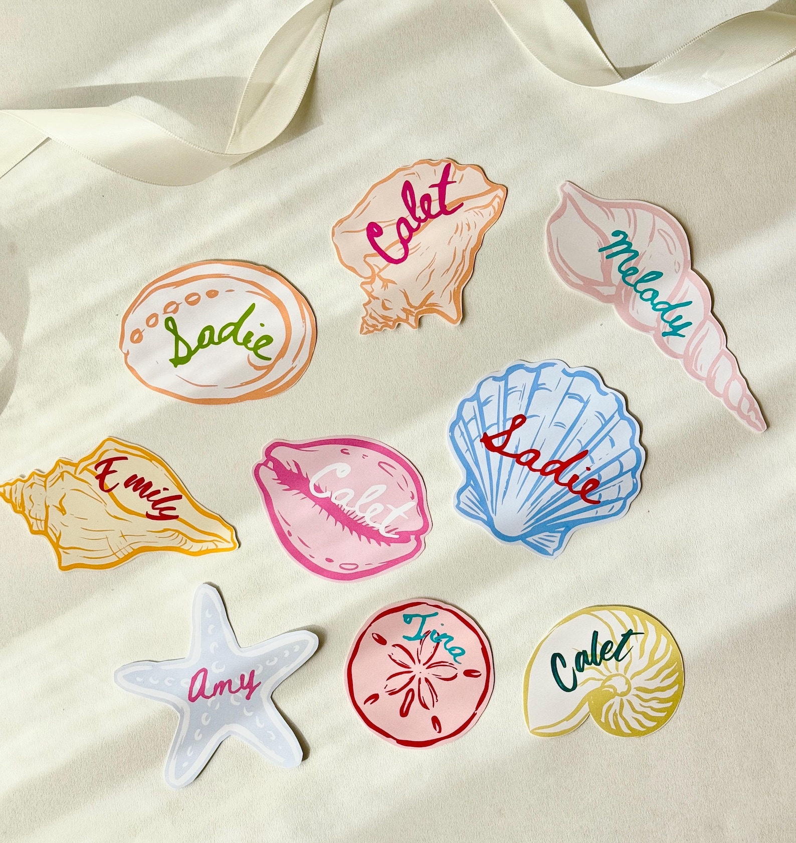 Tag Shell Svg Editable Shell Place Cards & Gift Tags, Table Number, Custom Beach ...