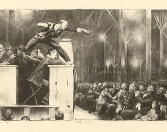 Billy Sunday Preaching Art Print by George Bellows