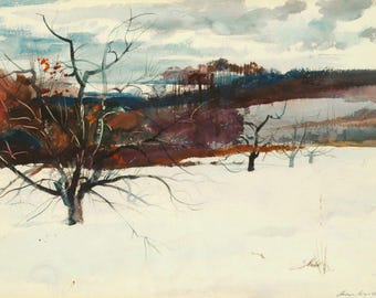 Andrew Wyeth Winter Orchard Print: Fine Art Paper, Matte Finish