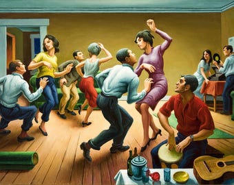 Thomas Hart Benton Print: The Twist Dance, Fine Art Paper