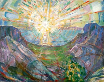 Edvard Munch 'The Sun' Fine Art Print: Vibrant Landscape
