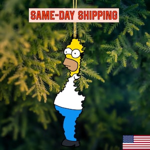 Decoración colgante acrílica con el meme de Homer Simpson, divertida parodia de la cultura pop, recuerdo humorístico.