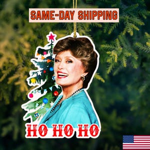 Golden Girls Blanche Ornament Red Version, Ho Ho Ho Acrylic Christmas Ornament, Funny Retro 80s Holiday Decor, Pop Culture Gift 2025