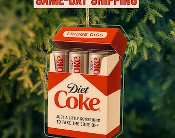 Funny Diet Coke Fridge Cigs Acrylic Hanging Decor, Ironic Soda Meme Ornament, Retro Humor Keepsake