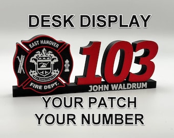 Custom 3D Printed Public Safety Desk Display: Personalized Fire, Police, EMS Gift