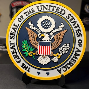 US Seal of America 3D Plaque | Raised Emblem Display Stand