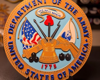 US Department of the Army 3D Plaque | Emblem Display | Desk or Wall Display with Stand