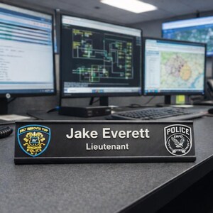 Computer Monitor Nameplate Sign Custom Desk Name Plate With Logo | Personalized Office Sign | 3D ...