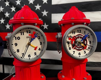 Custom Fire Hydrant Clock: Firefighter Gift, Personalized Maltese Dial