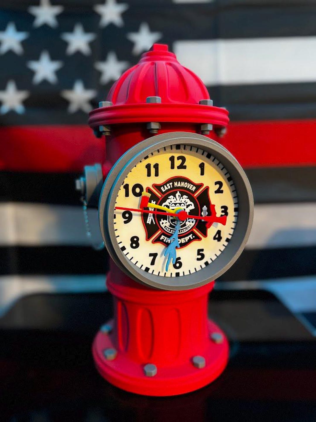 Custom Fire Hydrant Clock – Choose Colors & Optional Your Fire ...