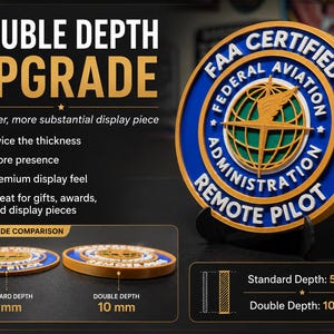 Custom 3D Badge Patch Logo Plaque — Retirement Gift, First Responder Display Double Depth 10mm
