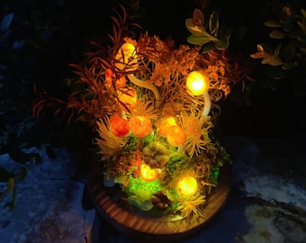 Handmade Orange-Red Mushroom Lamp , Enchanted Mushroom Forest Night Light, Magical Home Decor, Creative Gift for Any Occasion