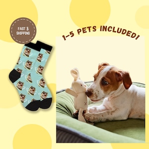 Custom Dog Photo Socks: Pup’s Full Picture - Personalized Gift for Dog Lovers, 1-5 Pets Included, Perfect for Any Occasion