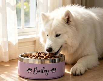 Premium Insulated Stainless Steel Pet Bowl - Custom Engraved Dog & Cat Bowl, Luxury Pet Feeding Accessory, Thoughtful Pet Parent Present