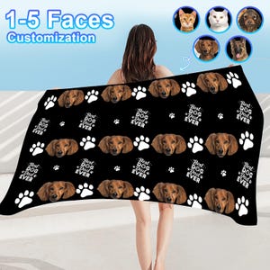 Custom Pet Photo Beach Towel - Personalized Gift for Pet Lovers! Quick-Dry, Lightweight  Unique Portrait Design Gift For Her