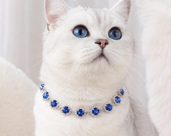 Luxe strass halsband voor katten en kleine honden, verstelbare blingketting, sprankelende kristallen huisdiersieraden