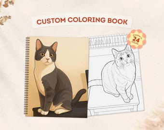 Personalisiertes Tier Malbuch, Custom Line Art Geschenk