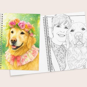 Personalisiertes Malbuch aus Fotos – 12, 24, 36, oder 48 individuelle Ausmalseiten + farbiger Umschlag, Geschenk zum Muttertag, personalisiertes Geschenk für die Familie Spiral Bound