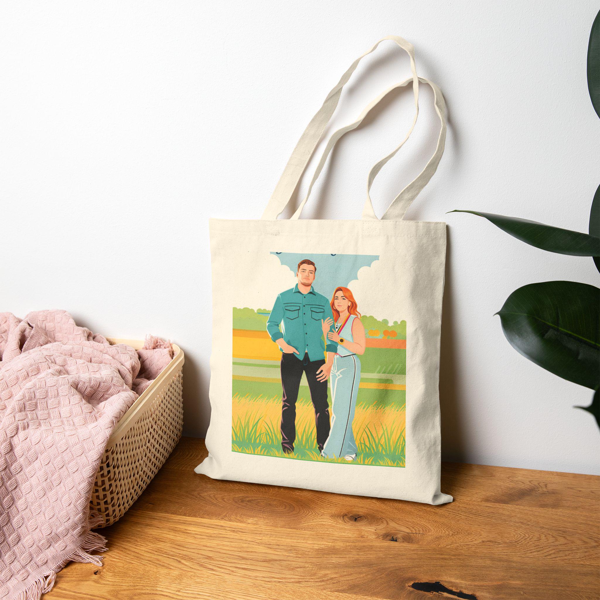 Personalized Family Photo Tote Bag: 100% Cotton Canvas Shopping