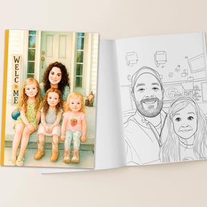 Personalisiertes Malbuch aus Fotos – 12, 24, 36, oder 48 individuelle Ausmalseiten + farbiger Umschlag, Geschenk zum Muttertag, personalisiertes Geschenk für die Familie Stapled