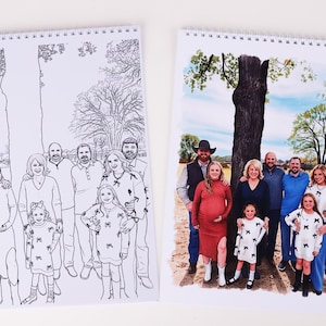 Personalisiertes Malbuch aus Fotos – 12, 24, 36, oder 48 individuelle Ausmalseiten + farbiger Umschlag, Geschenk zum Muttertag, personalisiertes Geschenk für die Familie Top-Bound Spiral