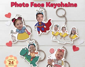 Custom Photo Face Keychain | Personalized Keepsake Gift
