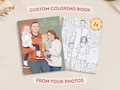 Custom Coloring Book from Photos – 12, 24, 36, or 48 Custom Coloring Pages, Personalized Christmas Gift for Family, FREE Random Holiday Card