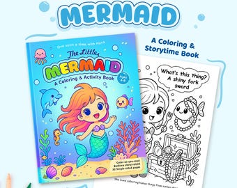 Little Mermaid Coloring & Activity Book, Bedtime Stories, Kids Gift