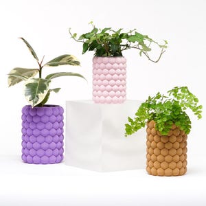 Bubble Textured Planter Pot - Modern Indoor Plant Pot Boho Succulent Colorful Home Decor Unique Flower Vase Eco-Friendly Gift 3D Printed