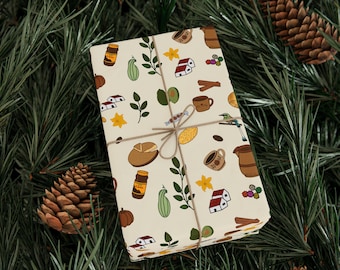 El Salvador Icons Wrapping Papers | Food Home Candy Coffee Pan Dulce Latino Pattern Roll