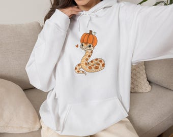 Pumpkin Spice Snake Hoodie | Halloween Snake Illustration Sweatshirt