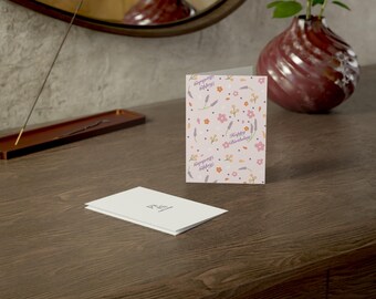 Floral Lavender Happy Birthday Greeting Card