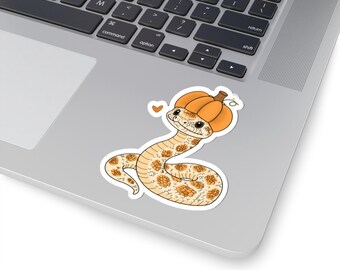 Pumpkin Spice Snake Kiss-Cut Stickers | Autumn Cute Snake Sticker