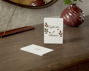 Cafecito y Chisme Greeting Card | Spanish Coffee Note Card