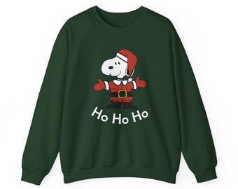 Christmas Snoopy Sweatshirt, Holiday Crewneck Jumper, Unisex Pullover, Santa Claus Peanuts Sweater, Festive Winter Apparel