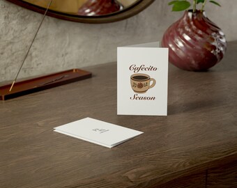 Cafecito Season Greeting Cards | Coffee Cup Illustration, Blank Inside, Fall, Autumn, Coffee Lovers