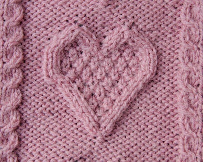Knitted Hot water Bottle Cover in Hearts Pink Aran Cable Etsy