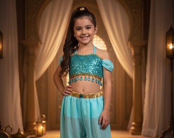 Vestido inspirado en la Princesa Jasmine para niña/disfraz inspirado en la Princesa Jasmine para bebé