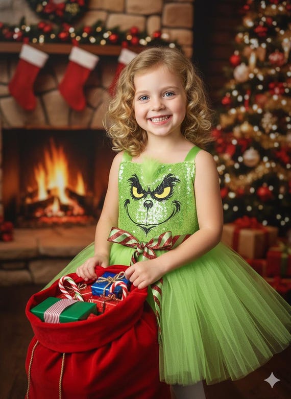 Grinch-inspired Dress for Girls/grinch-inspired Costume for Babies - Etsy