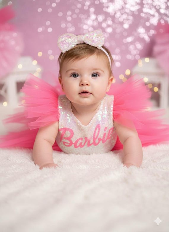 barbie inspired pink dress Girls BARBIE GIRL Hot Pink/party Themed/ Barbie Party Tutu Dress With Matching Satin Swagging