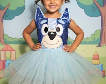 Bluey-inspired dress for girls/Bluey-inspired costume for babies