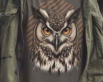 T-shirt unisexe grand-duc d'Amérique, chemise mascotte d'animaux sauvages, cadeau pour amoureux des oiseaux