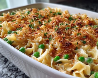 Ricetta per casseruola di tonno e tagliatelle / Cena comfort food (download digitale)