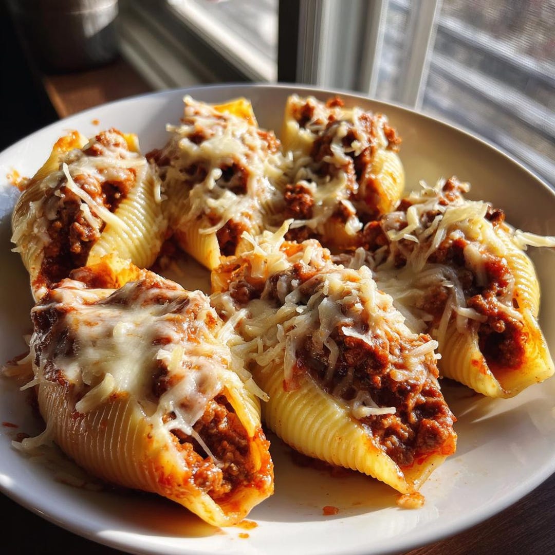 Stuffed Shells With Meat Recipe | Printable Recipe Card | Digital ...