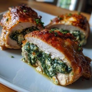 Spinach and Feta Stuffed Chicken Recipe | Printable Recipe Card | Digital Download | Healthy Dinner Ideas