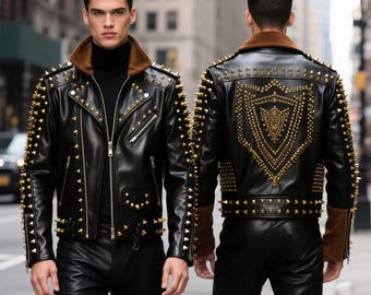【BLACK】Studs western jkt Western Leather Jacket w/Conchos & Studs #L5076SZK – Jamin Leather®