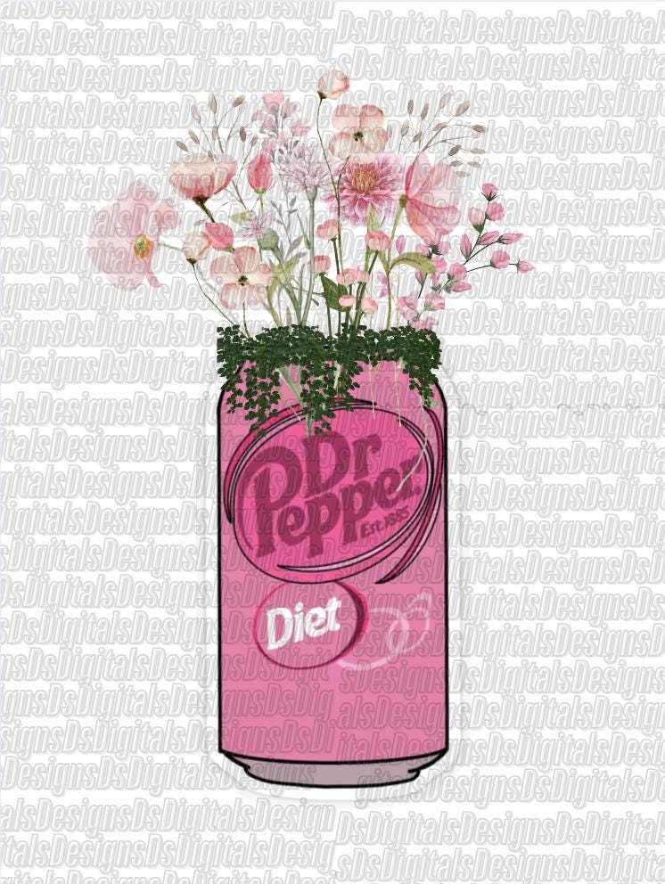 Dr Pepper Florals Digital Poster Print - Etsy