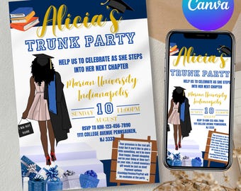 Trunk Party Invitation Template: University Send Off, Canva Editable (Digital Download)